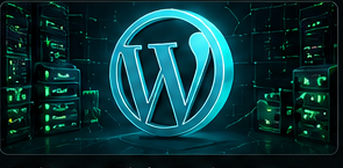 WordPress em infraestrutura de servidores, representando desempenho, segurança e manutenção em VPS